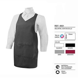 Misemiya keukenschort voor dames - grijs - One Size