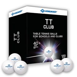 Donic-Schildkröt Bolas de ténis de mesa TT-Club, para treino, qualidade Poly 40, 120 peças em caixa grande, branco, 608532
