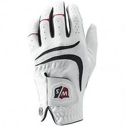 Wilson Staff golfhandschoenen voor heren, Grip Plus, diverse materialen, maat: M, linkshandig, wit, WGJA00680M