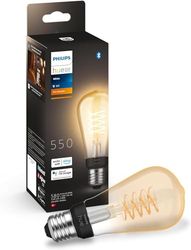Philips Hue White Filament ST64 Smart Light Bulb [E27 Edison Scew] with Bluetooth, for Indoor Decorative Home Lighting, Vintage.