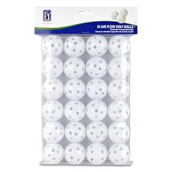 PGA Tour Air Flow Übungs Golfball Set de 24 bolas para prática de golfe de fluxo de ar, unissexo, branco