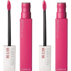 Maybelline Superstay Matte Ink Longlasting Liquid, Pink Lipstick, Up To 12 Hour Wear, Non Drying, 30 Romantic (Pack of 2)