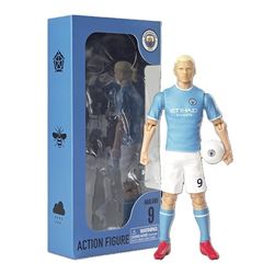 Megableu – Figura de fútbol HAALAND – 20 cm – Figura de fútbol Grande Realista y articulada – Licencia Oficial – 10 Puntos de articulación – Juguete de fútbol Manchester – Idea de Regalo Fans Haaland