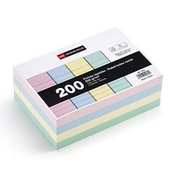 Indexkaart Miquelrius gelinieerd, 105 x 148 mm, pastelkleuren, 200 stuks