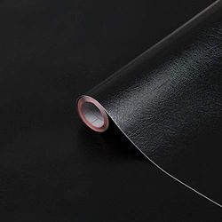 d-c-fix vinil adesivo móveis preto pele couro autocolante impermeável decorativo para cozinha, armário, porta, mesa papel de parede forrar rolo lâminas 45 cm x 2 m