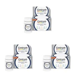 Centrum Advance 50+ Tablets Multivitamin & Mineral Supplements, with 24 Essential nutrients, Including Vitamin D, C, Zinc, 130 ct (Packaging and Tablet Colour May Vary Slightly) (Pack of 3)