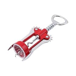 Tire-bouchon à levier, couleur rouge, acier résistant, design ergonomique, idéal pour ouvrir des bouteilles de vin et faciliter le service lors d'événements.