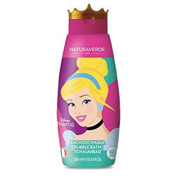 Naturaverde | Dzieci - Disney Princess - Pianka do kąpieli dla dzieci z Kopciuszkiem, mydło do kąpieli do ciała, produkty higieniczne dla dzieci, pianka do kąpieli z ekstraktem z owsa BIO, 300ml