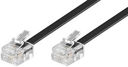 Goobay 50318 modulaire aansluitkabel, telefoonkabel, RJ11-stekker (6P4C) naar RJ11-stekker (6P4C), zwart, 6m