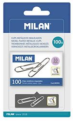 BLISTER 1 CAJA 100 CLIPS METALICOS 33MM MILAN.