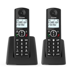 ALCATEL F530 Duo - Téléphone Fixe Sans Fil DECT - Grand Écran Rétroéclairé - Mains Libres - Fonction Blocage Des Appels - 2 Touches De Mémoires Directes - 2 Combinés - Noir