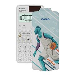 Casio FX-991SP CW - Calcolatrice scientifica illustrata con giocatore di basquet, consigliata per il curriculum spagnolo e portoghese, 5 lingue, oltre 560 funzioni, solare, bianco