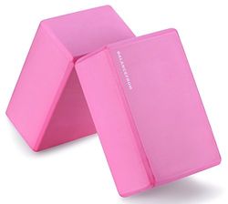 Signature Fitness BalanceFrom Conjunto de 2 blocos de ioga de alta densidade, 9 x 6 x 4 polegadas cada, par (rosa)