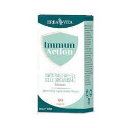 ERBA VITA Immun Action Capsule integratore alimentare a base di Echinacea, Tabebuia e Uncaria che supportano le naturali difese dell'organismo - 60 capsule
