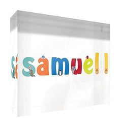 Little helper herinnering deco acryl transparant gepolijst als diamantstijl illustratief bont met de naam de jeune jongens SAMUEL 15 x 21 x 2 cm Grand