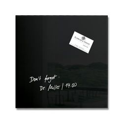 SIGEL GL157 Premium Glass magnetic Board, glossy surface, 30 x 30 cm, easy mounting, Black - Artverum
