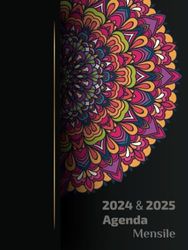 Agenda mensile 2024-2025: Organizzatore 2 anni: calendario 24 mesi da gennaio 2024 a dicembre 2025 | con Elegante mandala colorato