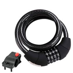 VoltShine Cadenas antivol en acier recouvert de PVC, fermeture haute pression avec codelock type python, idéal pour sécuriser les vélos et les motos.
