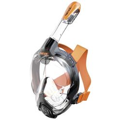 SEAC Libera, Masque de Plongée avec Tuba Intégré de dernière Génération, Silicone Hypoallergénique, Libération Rapide, Noir/Orange, XS/S
