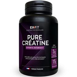 Pure Creatine - EAFIT - Améliore les capacités physiques en musculation - 3g de Créatine Monohydrate par jour - Force, Performance - Efforts intenses, Prise de muscle, sport - Récupération - 90Gélules