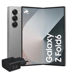 Samsung Galaxy Z Fold6 Smartphone AI pieghevole, Caricatore Incluso, RAM 12GB, 256GB, Dual SIM, Display 6,3"/7,6" Dynamic AMOLED 2X, Batteria a lunga durata, Silver Shadow 2024 [Versione italiana]