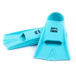 BornToSwim Zwemvliezen voor volwassenen, korte trainingsvliezen van siliconen, turquoise, 44-46