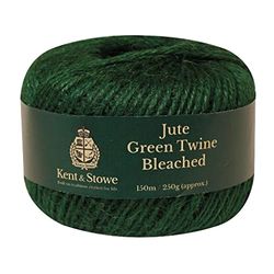 Kent & Stowe - Corda de juta de 150 m / 250 g em verde branqueado, corda de jardim de 3 camadas para uso em casa, jardim, horta ou florista, ferramentas de jardim todo o ano feitas de juta