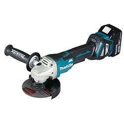 Makita DGA515RTJ - Amoladora angular inalámbrica (18 V, con interruptor de remo, 5,0 Ah, 2 baterías y cargador)