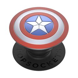 PopSockets: PopGrip - Soporte y Agarre para Teléfonos Móviles y Tablets con un PopTop Intercambiable - Enamel Captain America Shield