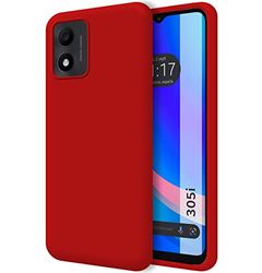 Tumundosmartphone Ultra mjukt flytande silikonfodral för TCL 305i röd färg