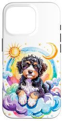 Rainbow Clouds Portuguese Water Dog Portie Custodia per iPhone 16 Pro