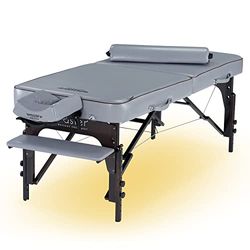 Master Massage Table de Massage, Bois, Gris Tourterelle, 70 x 200 cm