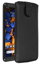 mumbi äkta läderfodral kompatibel med Google Pixel 3a skal läder väska Case Wallet, svart