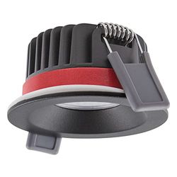 Ledvance Faretto LED Fire Rated in alluminio, nero, 8 W, 680 lm, 36D, 930, bianco caldo, taglio 68 mm, IP65, massima resa cromatica, dimmerabile