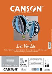 CANSON Opakowanie 25 arkuszy IRIS VIVALDI A3 185g/m² - różne kolory szary