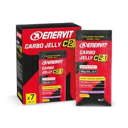 Enervit Carbo Jelly C2:1PRO, Gelatinas Energéticas para Actividades de Resistencia de Alta Intensidad, 30g de Carbohidratos, Sabor Tropical, Máxima Tolerancia, Sin Gluten, Vegano, Caja de 7 Paquetes