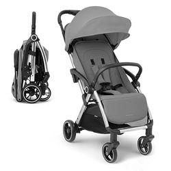 KikkaBoo EDEN Buggy, kinderwagen tot 22 kg, automatisch vouwen, kantelpositie, ultralicht, compact, grijs