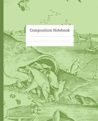 Composition Notebook College Ruled: Green Vintage Illustration | 7.5" x 9.25" | 120 Pages | Lined Paper | School, College & Work