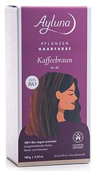 Ayluna Teinture végétale pour cheveux 80 marron café - Végétalien au henné - Crape indienne, fenugreek et camomille - Pour une coloration longue durée, brillance et volume - Sans ammoniaque