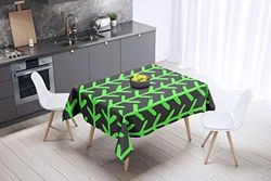 Bonamaison, Anti-moisissure, Séchage Rapide, Résistant aux Taches, Lavable en Machine, 100% Polyester Nappe de Table, Fumée Verte néon, 140 x 140 Cm - Conçu et Fabriqué en Turquie