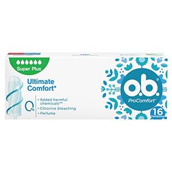 o.b. ProComfort Super Plus Assorbenti Interni, Flusso Molto Intenso, Inserimento e Rimozione Facile, 16 unità (Confezione da 10)