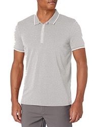 Armani Exchange Logo Zip Jersey Polo, Grigio Melange B09B, XL Uomo