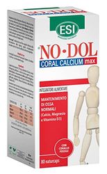 ESI - No-Dol Coral Calcium Max, Integratore Alimentare a Base di Calcio, Corallo Fossile, Magnesio e Vitamina D3, Contribuisce al Mantenimento delle Ossa, Senza Glutine, 80 Naturcaps