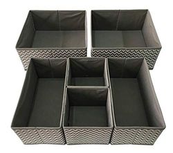 Sodynee Lot de 6 boîtes de rangement pliables, idéales comme intercalaires pour organiser les tiroirs de commodes, pour y ranger les sous-vêtements, les soutiens-gorge, les chaussettes, les cravates et les écharpes