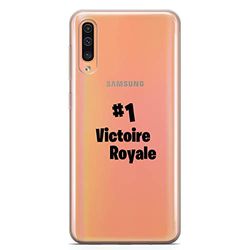 Zokko Beschermhoes voor Samsung A50 Victoire Royale - zacht, transparant, zwarte inkt