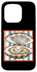 Oyster Pearl Illustrazione Nautica Costiera Custodia per iPhone 15 Pro