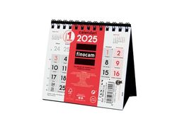Finocam - Neutral Desktop Calendar Big Numbers 2025 Month View January 2025 - December 2025 (12 months) Catalan