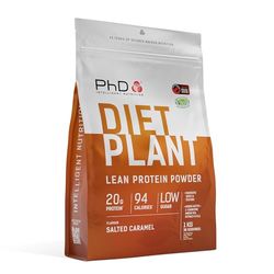 PhD Nutrition Diet Plant, Vegan Protein Powder Plant Based, Salted Caramel, 20g of Plant Protein, 40 Servings Per 1 Kg Bag [Packaging May Vary]