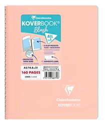 Clairefontaine 366779C Un Cahier à Spirale Koverbook Blush Corail - A5 14,8x21 cm - 160 Pages Lignées - Papier Blanc 90 g - Couverture Polypro Enveloppante