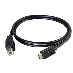 C2G 88860 3M USB C Printerkabel, USB-C naar USB-B 2.0 Compatibel met printers en scanners van HP, Epson, Brother, Samsung, Cannon en alle andere USB Type con B apparaten, zwart